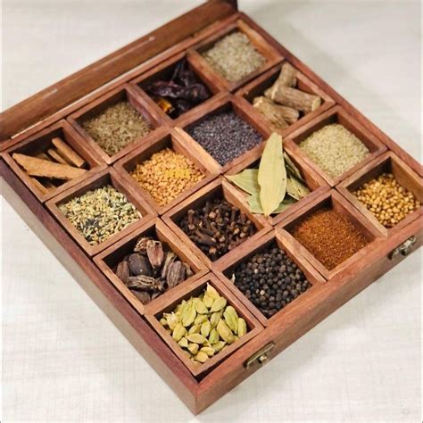 spice box in wooden